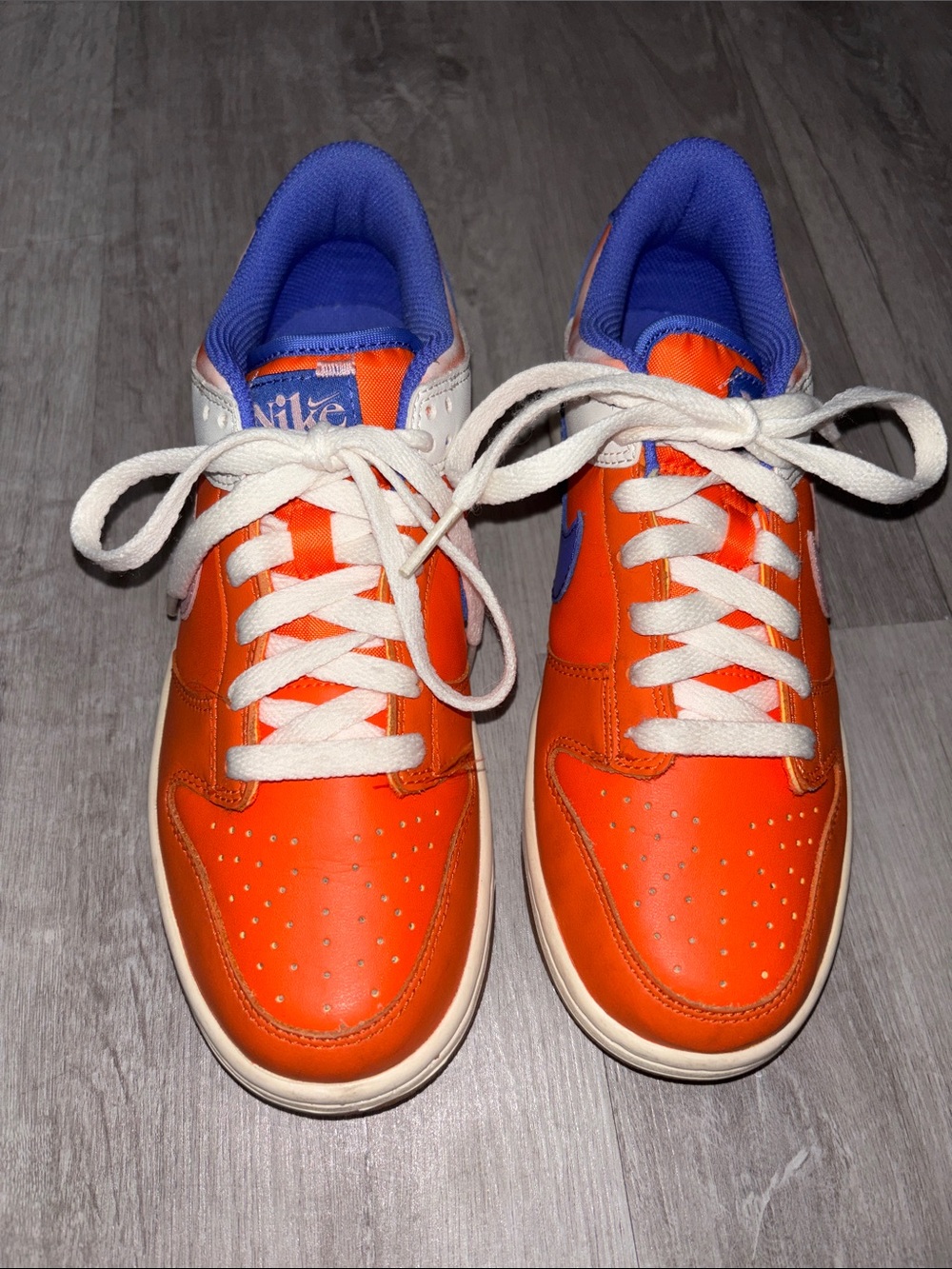 Nike Kids Orange and Blue Low-Top Sneakers
